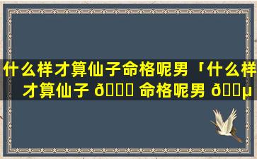 什么样才算仙子命格呢男「什么样才算仙子 🐅 命格呢男 🌵 生」